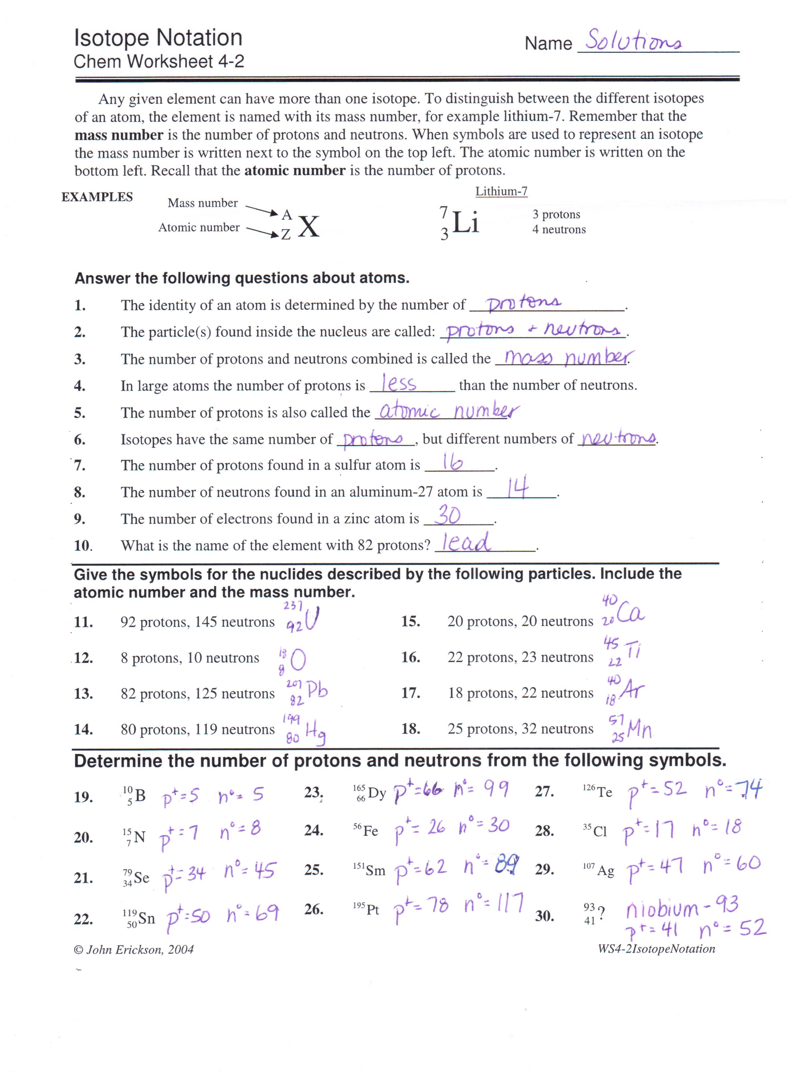 26 Chemistry Isotopes Worksheet Answers Worksheet Project List